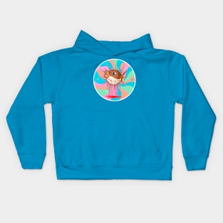 trippy drippy - Cute dark animal puffer fish Kids Hoodie